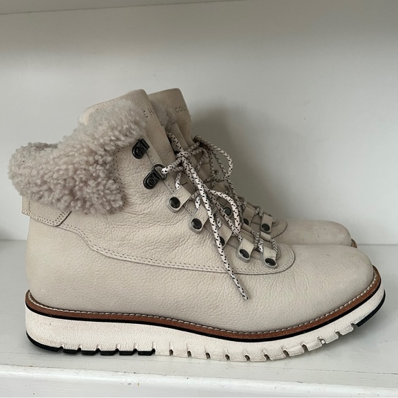 Cole Haan Grandexplore Hiker Boots women’s 9.5 ivory waterproof - Picture 1 of 8